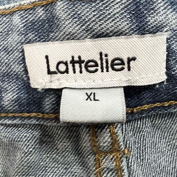 Lattelier Retro Mom Ankle Zipper Acid Wash High Rise Jeans - Picture 5 of 9